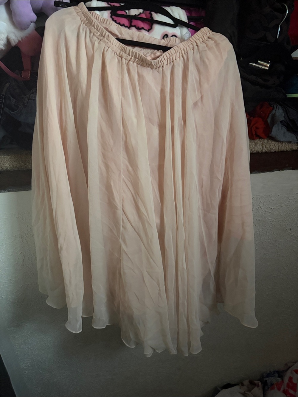 Women's fairycore long skirt in light pink